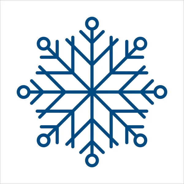 Sneeuwvlok Vectorlijn Icoon Teken Van Blauwe Sneeuwvlok Voor Kerstmis Symbool — Stockvector