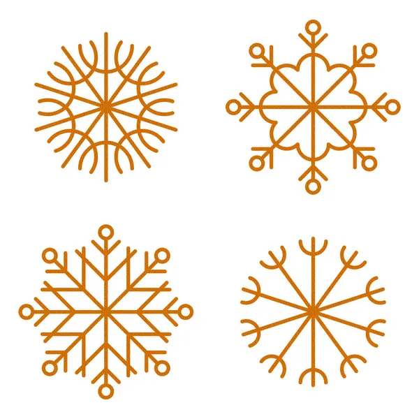 Gold Snowflakes White Color Background Golden Foil Texture Christmas Decoration — Stock Photo, Image