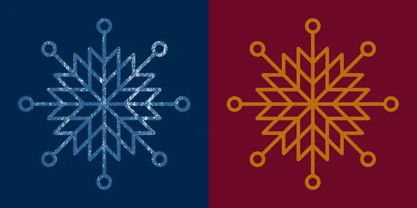 Light Blue Snowflake Dark Blue Color Background Gold Snowflake Burgundy — Stock Photo, Image