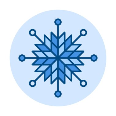 Kar Tanesi doğrusal simgesi. Xmas sembolü için mavi kar tanesi işareti, yeni yıl süsü, Noel web pankartı. Vektör ikonu buzu, kar amblemi. Bayramlık kış logoti. Minimalist düz resimleme.