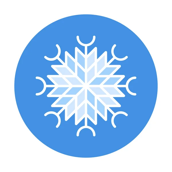 Ícone Linear Floco Neve Sinal Floco Neve Azul Para Símbolo — Vetor de Stock