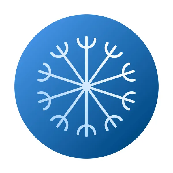 Flocon Neige Icône Linéaire Signe Flocon Neige Bleu Pour Symbole — Image vectorielle