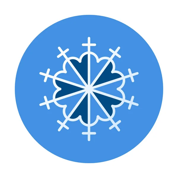 Hópehely Lapos Ikon Jel Kék Hópihe Karácsonyi Szimbólum Újévi Dekoráció — Stock Vector
