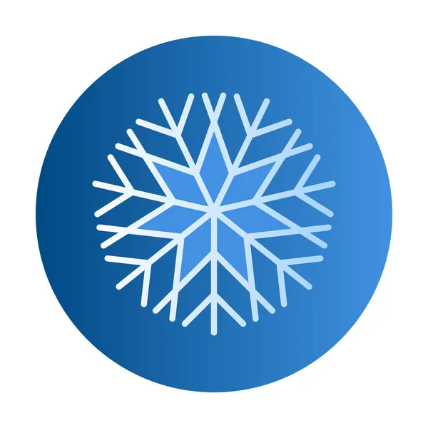 Sneeuwvlokje Plat Pictogram Teken Van Blauwe Sneeuwvlok Voor Kerstmis Symbool — Stockvector