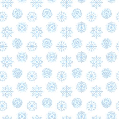 Beyaz kar taneleri ve koyu mavi arka planda pürüzsüz desenli Noel arkaplanı. Xmas süsü, bayram afişi, bayram kartpostalı, fiyat etiketi, ambalaj tasarımı için minimalist kar süslemesi.