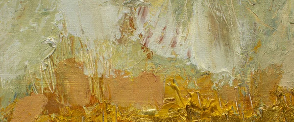 Κίτρινη Ελαιογραφία Καμβά Πρωτότυπο Ακρυλικό Πορτοκαλί Χρώμα Χρυσή Παχιά Πάστα — Φωτογραφία Αρχείου