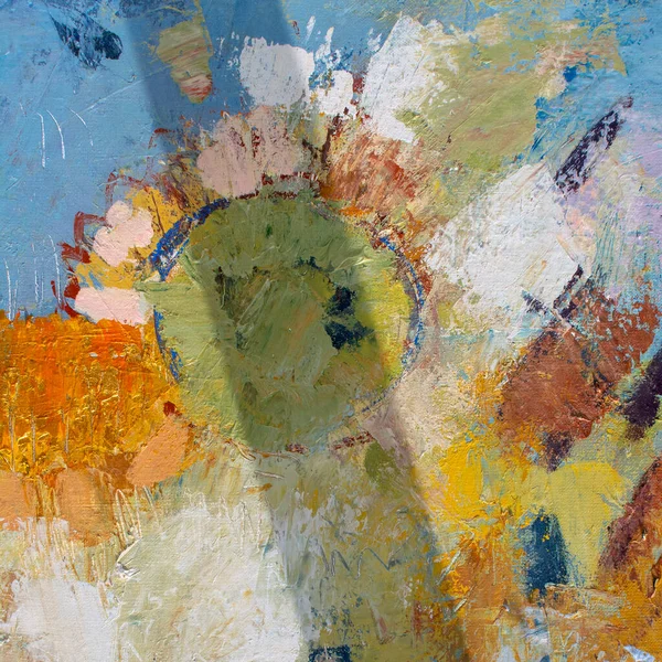 ภาพส าเง นบนผ าใบ มอะคร งเด งหนาทอง อฟอยล ทอง ลปะท — ภาพถ่ายสต็อก