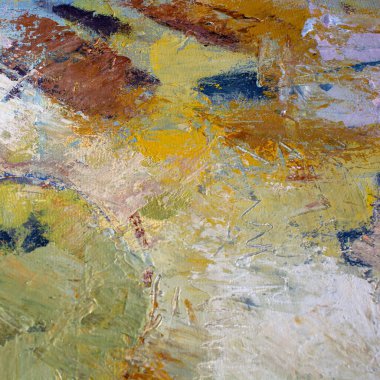 Tuval üzerinde mavi yağlı boya tablo. Orijinal soyut akrilik turuncu boya. Altın kalınlığında macun. Altın folyo dokusu. Güzel sanatlar, psikoloji konsepti ve klasik müzik teması için kapalıdır. Sanatsal renk arkaplanı.