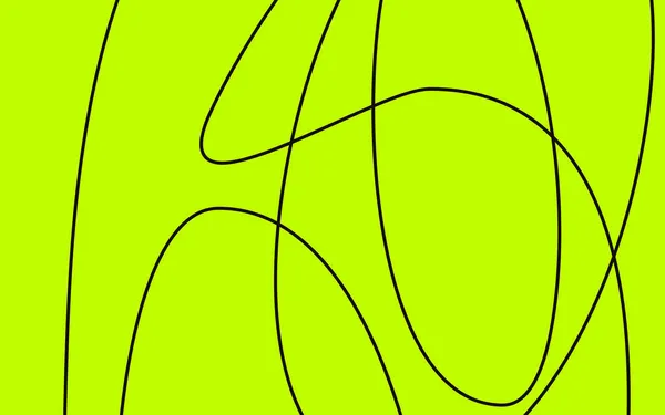 Абстрактное Непрерывное Искусство Зеленом Неоновом Фоне Черный Линейный Узор Флуоресцентный — стоковое фото