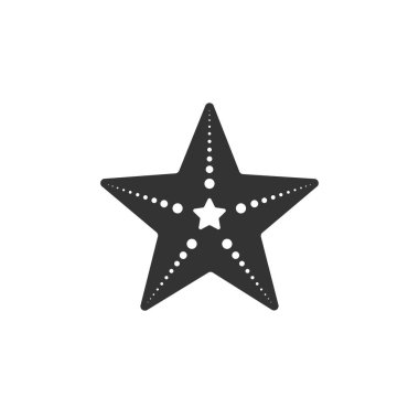 Beyaz arka planda izole edilmiş deniz yıldızı ikonu. Vektör