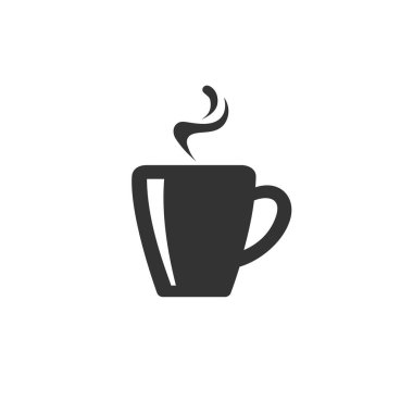 Çay fincanı basit bir ikon. Düz olarak vektör illüstrasyonu