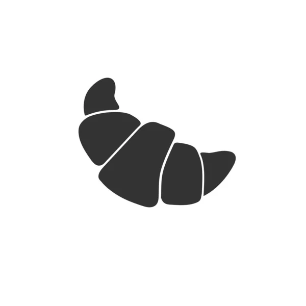 Ícone Croissant. Ilustração vetorial plana em preto sobre fundo branco —  Vetores de Stock