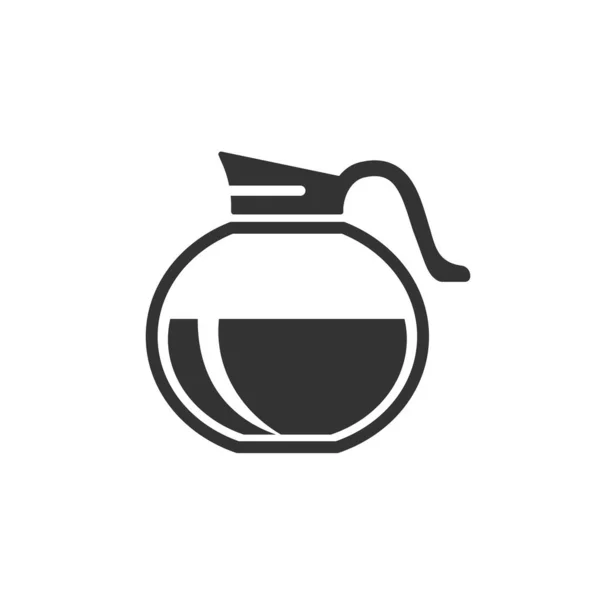 Coffee pot black icon in flat style. Vector — стоковый вектор