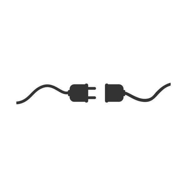 Plugue elétrico e tomada de saída ícone desconectado em plano. Ilustração vetorial — Vetor de Stock