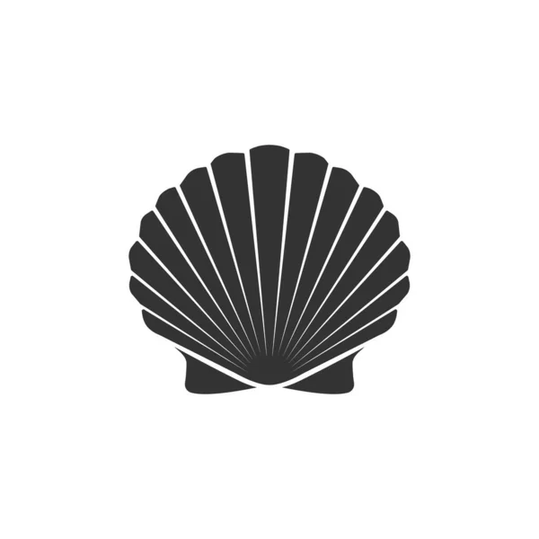 Jakobsmuschel-Logo im modernen flachen Stil, Vektor — Stockvektor