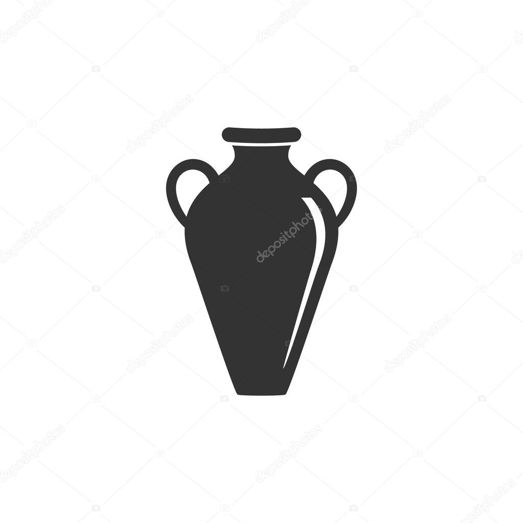 Ancient amphora isolated vector illustration. Antique Greece vase design element