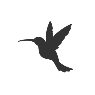 Colibri logo ikonu vektör çizimi düz çizim