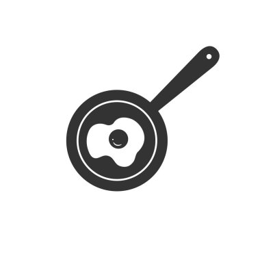 Kızartma tavasında çırpılmış yumurta. Sağlıklı kahvaltı. Vektör illüstrasyonu