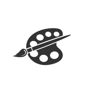 Boya fırça paleti vektör simgesi ile