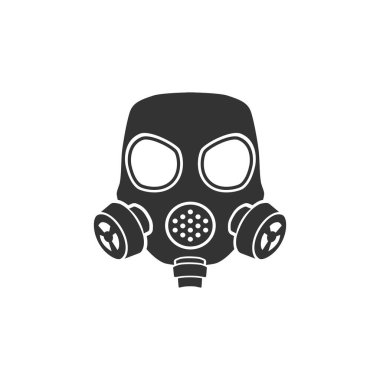 Solunum simgesi, gaz maskesi simgesi, vektör illüstrasyonu