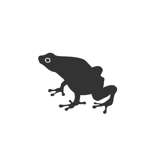 フラットベクトルでカエルのアイコンシルエット — ストックベクタ