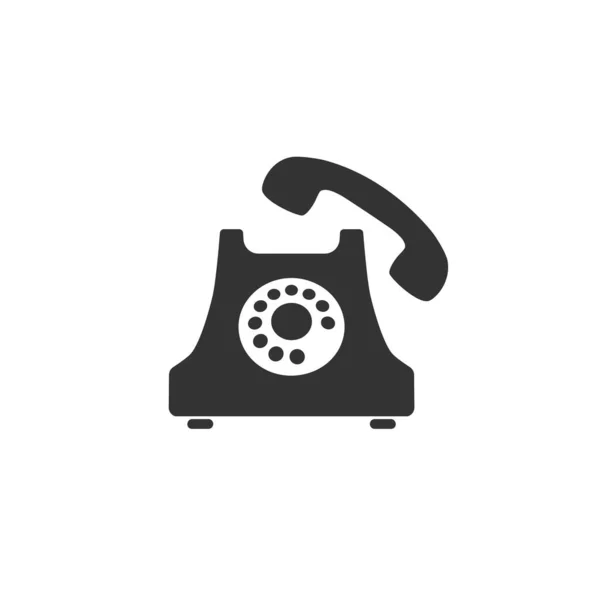 Téléphone rétro vintage dans un appartement de style dessin animé. icône. Illustration vectorielle — Image vectorielle