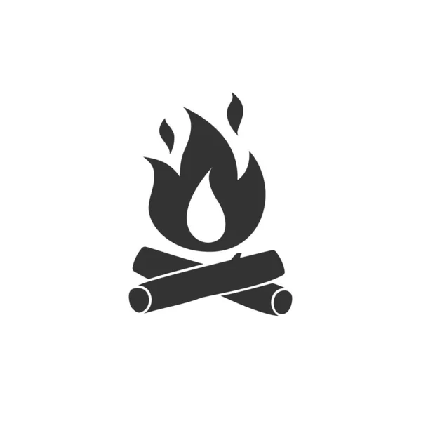 Ikona ogniska izolowana na białym tle. Logo wektora ogniska. Styl płaski. Nowoczesny piktogram wektorowy grafiki internetowej - wektor czasowy — Wektor stockowy