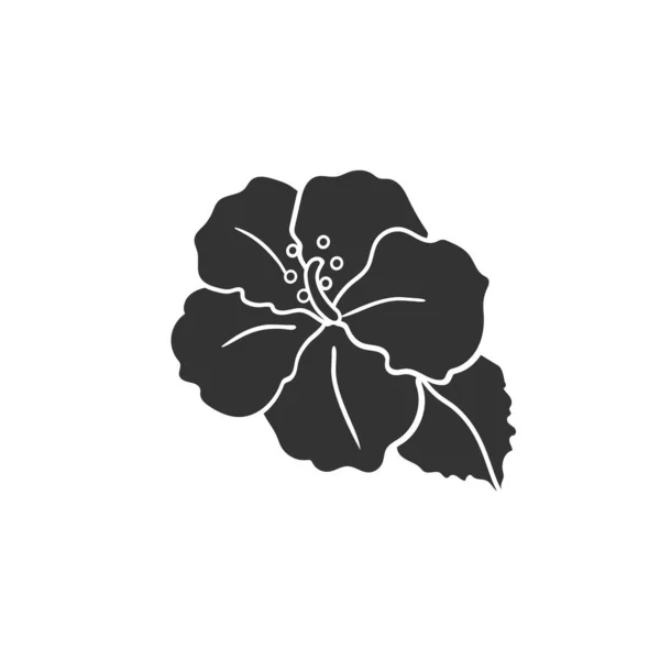 Flor de hibisco en vector icono plano — Archivo Imágenes Vectoriales