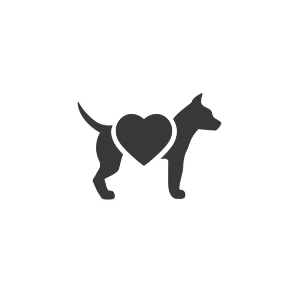 Сердце Иконой Собаки Любовь Забота Животном Пожертвовать Благотворительность Домашнего Животного — стоковый вектор