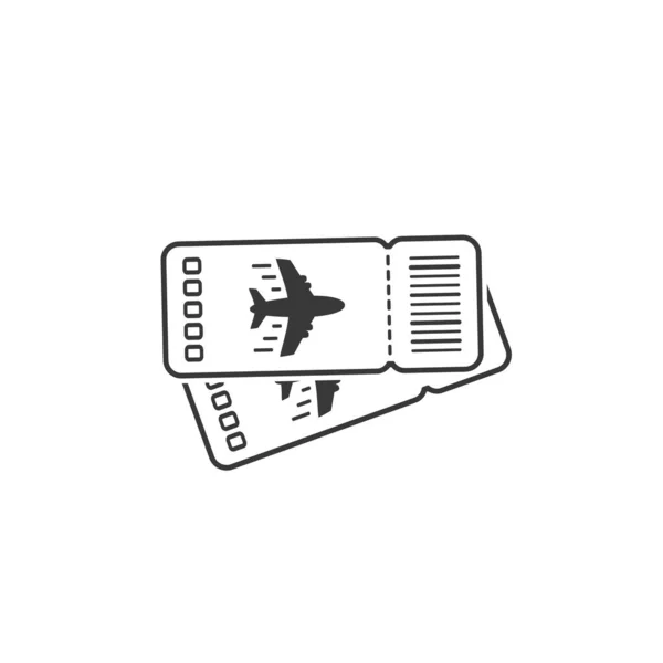 Εικονίδιο Εισιτηρίου Στο Παρασκήνιο Εικονογράφηση Διανύσματος Γραμμική Εικόνα Ενός Αεροπορικού — Διανυσματικό Αρχείο