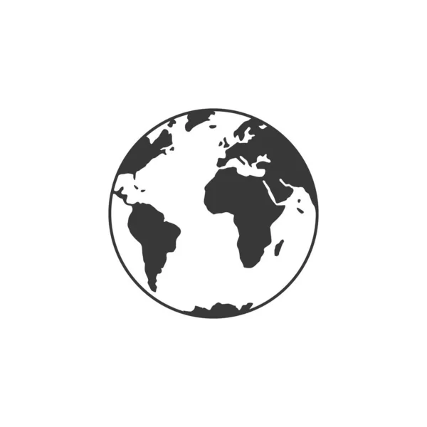 Map World Icon Globe Continents Logo Planet Earth Concept Global — Stock vektor