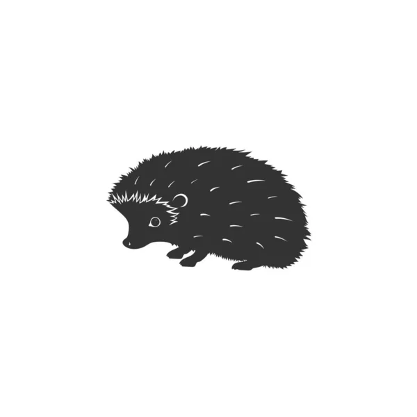 Hedgehog Shadow Black Silhouette Vector Icon Forest Animal Flat Sign — 스톡 벡터