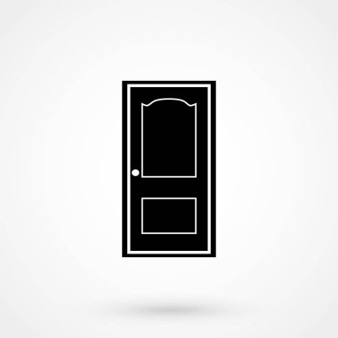 arkaplanda izole edilmiş kapı vektör simgesi düz tasarımı