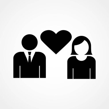 Arkaplanda izole edilmiş aşk simgesi düz tasarımı