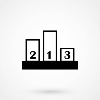 Şampiyon Podyum Simgesi yassı tasarımı arka planda izole edildi