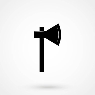 Arka planda izole edilmiş bir gölge ile Axe Simgesi vektör illüstrasyonu