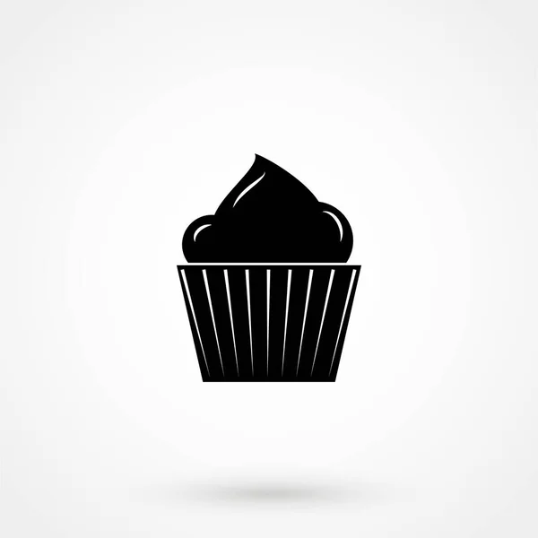 Cupcake Icône Web Dessin Plat Vectoriel Isolé Sur Fond — Image vectorielle