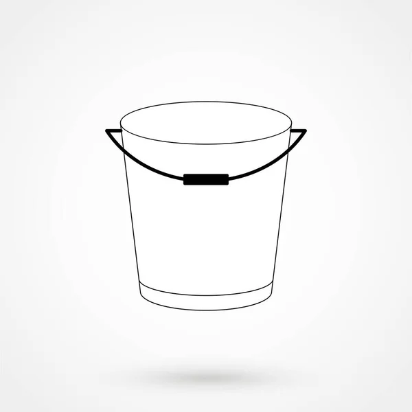 Bucket Icon Flat Design Isolated Background — Stock Vector