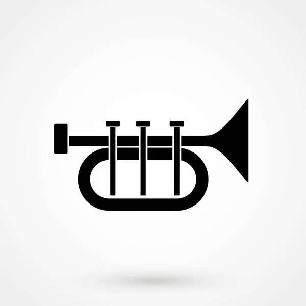 Trumpet Icon Flat Design Isolated Background — Stock Vector