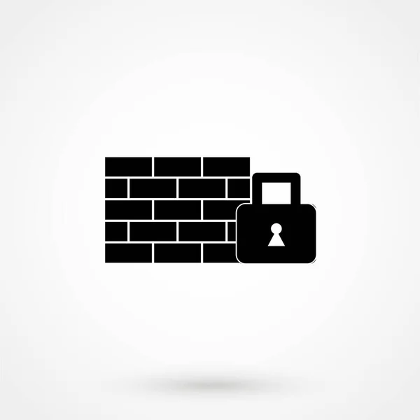 Locked Wall Icon Flat Design Isolated Background — Stock Vector