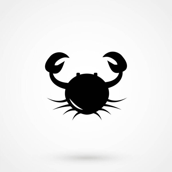 Значок краба. плоский дизайн Изолированный на заднем плане