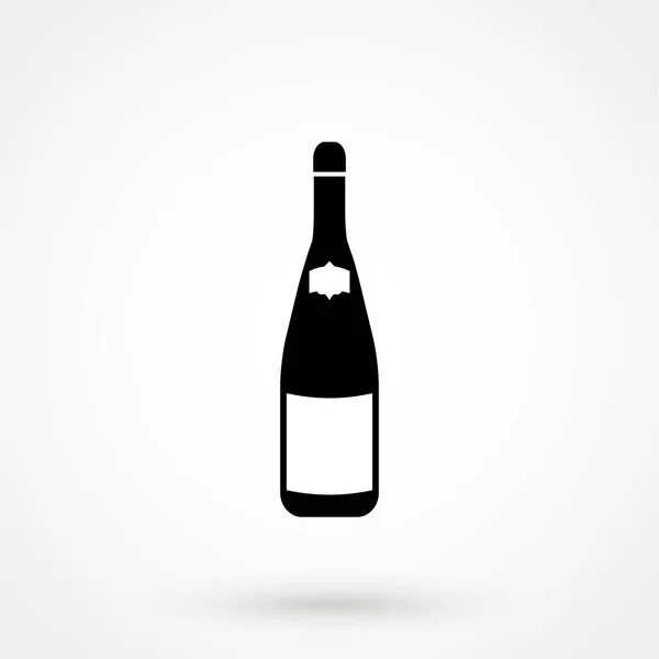 Champagne Fles Plat Ontwerp Geïsoleerd Achtergrond — Stockvector