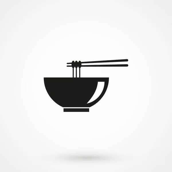 Noodle Icon Flat Design Isolated Background — 스톡 벡터