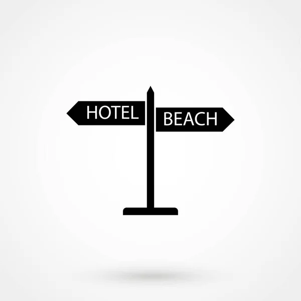 Hotel Signpost Vector Icon Flaches Design Isoliert Auf Hintergrund — Stockvektor