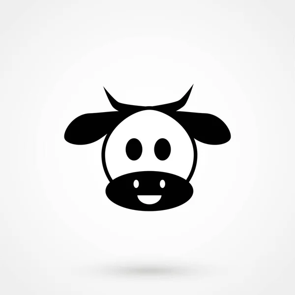 Cow Icon Flat Design Isolated Background — Stock Vector