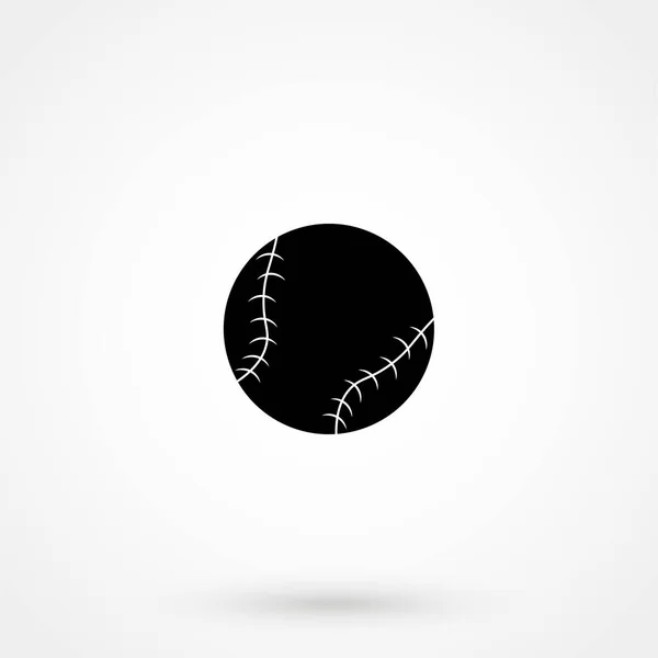 Бейсбол Значок Плоском Дизайне Черном Цвете Векторная Иллюстрация — стоковый вектор
