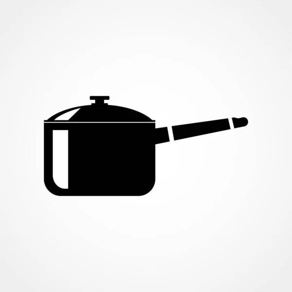 鍋のアイコンを調理フラットデザイン背景に隔離 — ストックベクタ
