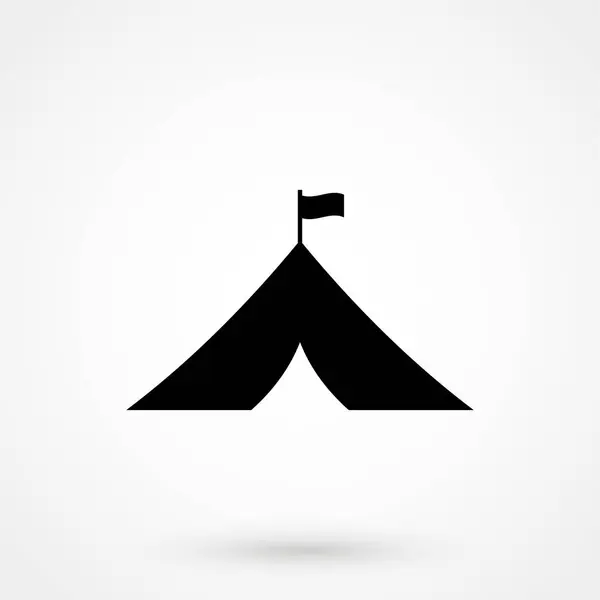 Das Zelt Symbol Reisesymbol Flache Vektorabbildung — Stockvektor