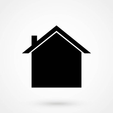 Ev ikonu. Siyahlı düz vektör çizimi. EPS 10