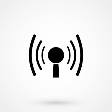 Beyaz arkaplanda wi fi vektör simgesi. Vektör illüstrasyonu.